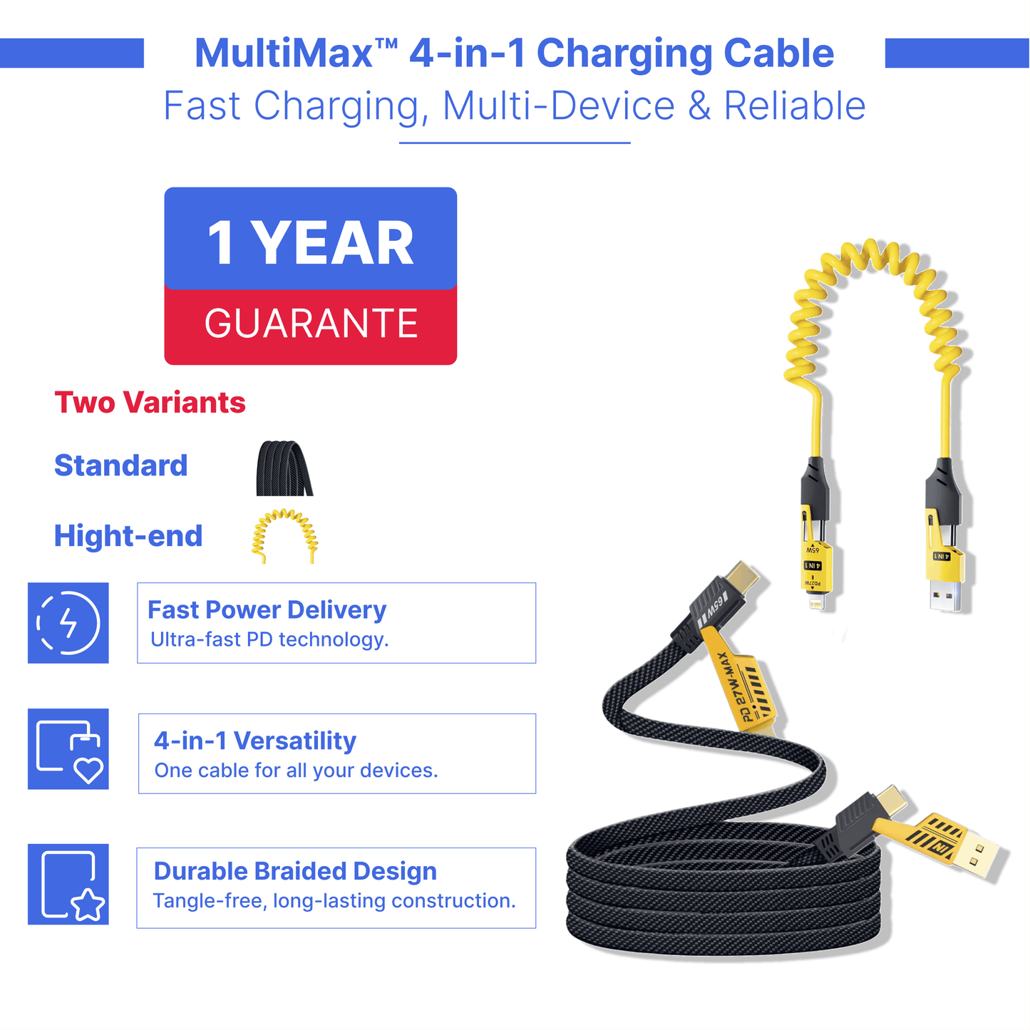 MultiMax™ 4-in-1 Charging Cable