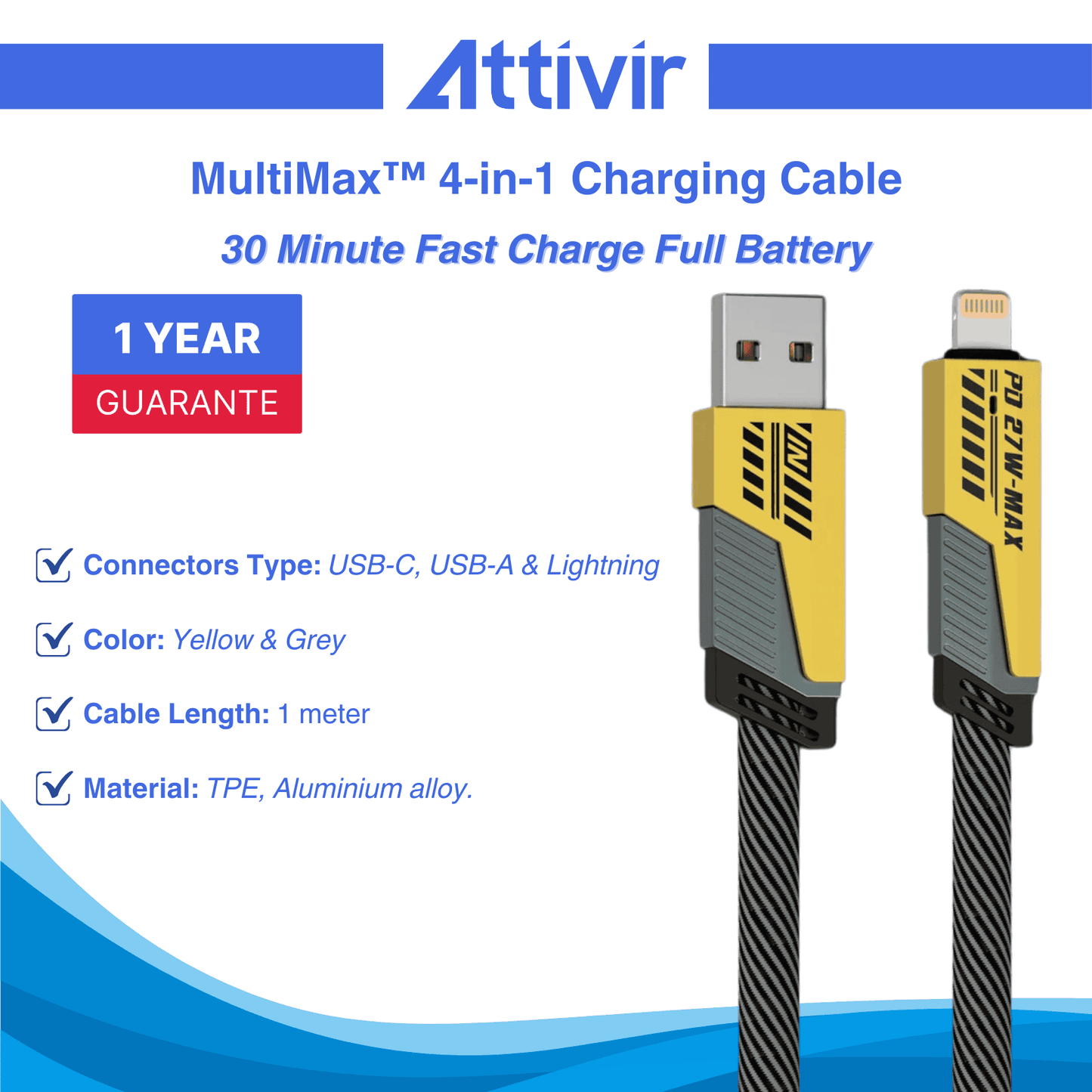 MultiMax™ 4-in-1 Charging Cable