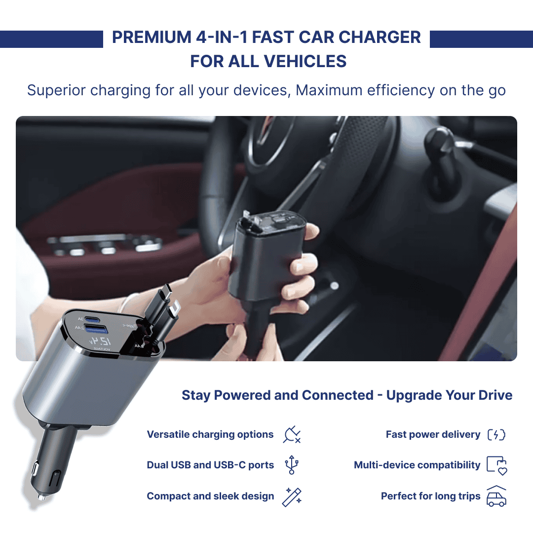 PowerPro™ 4-in-1 Car Charger Adapter