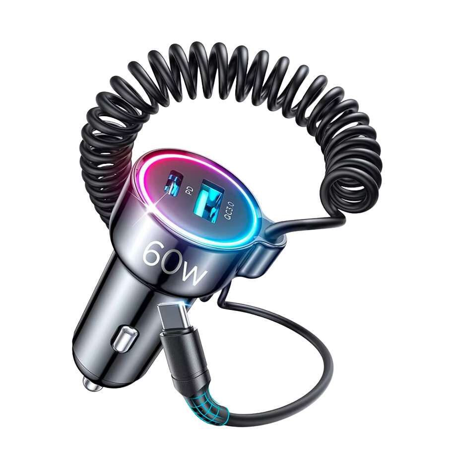 VoltCharge™ 60W 3-in-1 Fast Car Charger