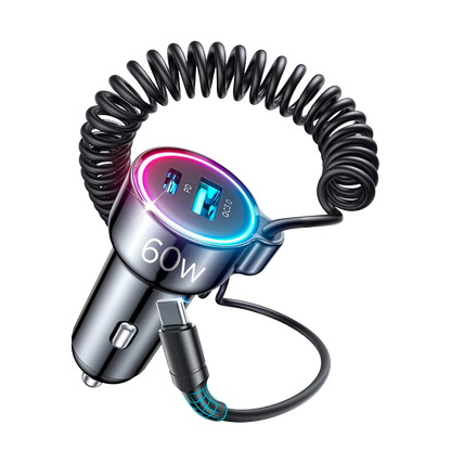 VoltCharge™ 60W 3-in-1 Fast Car Charger