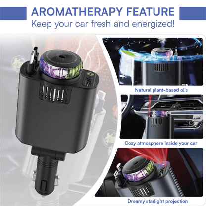 Attivir 45W Car Charger + Starlight Aroma Diffuser
