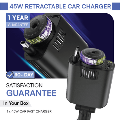 Attivir 45W Car Charger + Starlight Aroma Diffuser