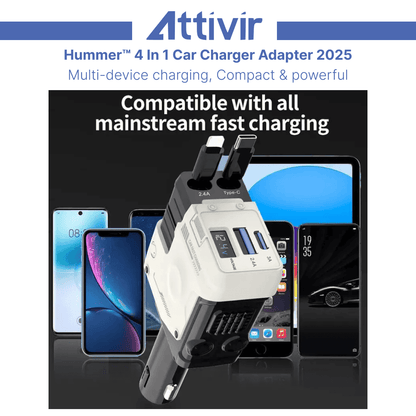 Hummer™ 4 In 1  Car Charger Adapter 2025